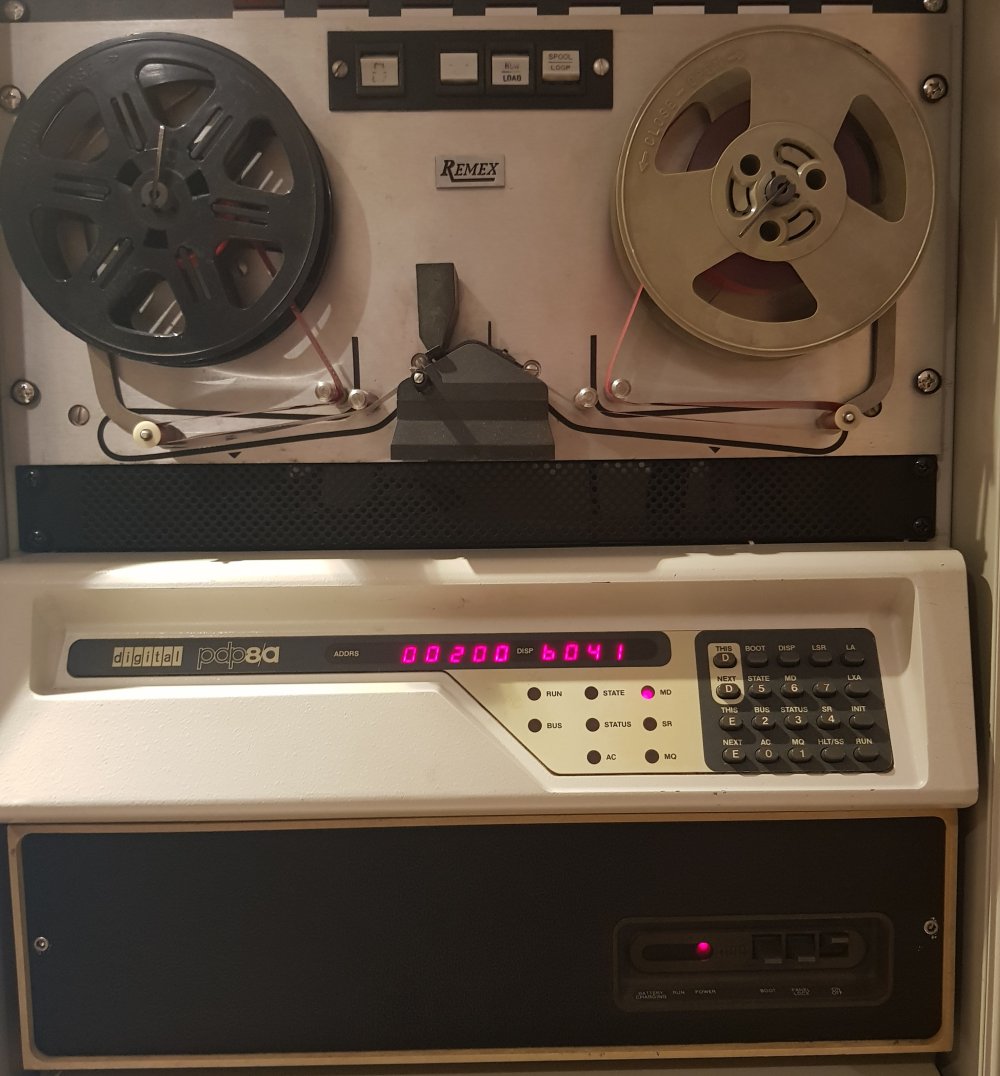 DEC PDP-8/A Computer with 32Kb Semiconductor Memory and Remex Paper Tape Reader