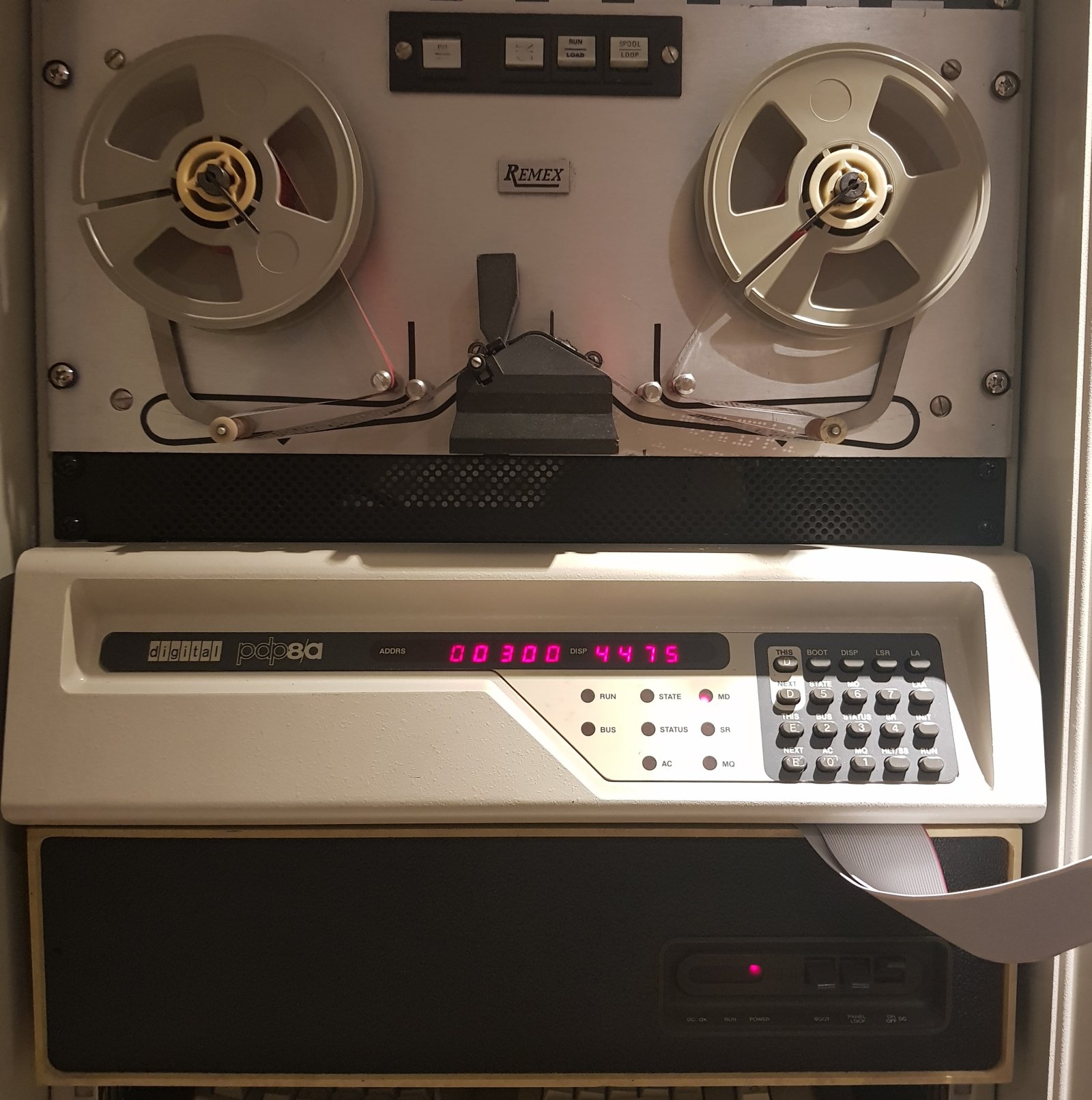 DEC PDP-8/A Computer with 32Kb Core Memory and Remex Paper Tape Reader